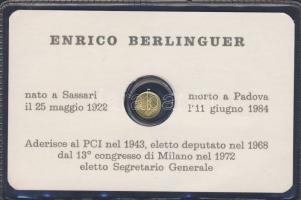 Olaszország modern Au mini érem "Enrico Berlinguer" 0,333-as minőségű T:1 Díszcsomagolásba...