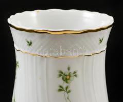 Hollóházi Erika mintás váza, matricás, jelzett, apró kopásokkal, m: 18 cm