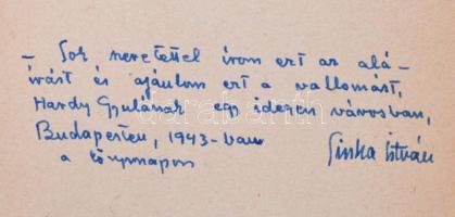 Sinka István: Fekete bojtár vallomásai. A borító rajza Fáy Dezső munkája. Bp.,(1942),Magyar Élet,(Pe...