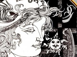 Hollóházi Szász Endre tervezte tányér, matricás, jelzett, apró kopásokkal, d: 16 cm