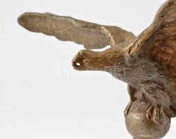 Turul, bronz szobor, apró kopásokkal, m: 25 cm