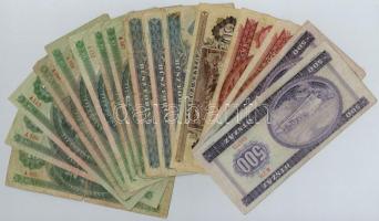 16db-os vegyes magyar forint bankjegy tétel, közte 2db 1969. 500Ft T:III,III-