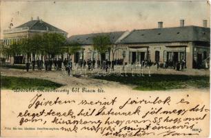 1903 Mezőberény, Piac tér, Magyar Király szálloda, Gottfried és Spitzer üzlete. Piltz Márton kiadása