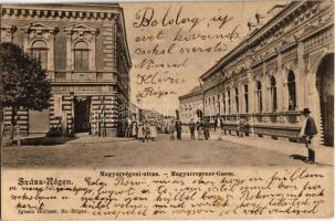 1903 Szászrégen, Reghin; Magyarrégeni utca, C. Traugott Kosch üzlete / street, shop