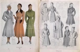 cca 1950 Angol divatmagazin, hiányos + divattal kapcsolatos újságkivágások, megviselt állapotban