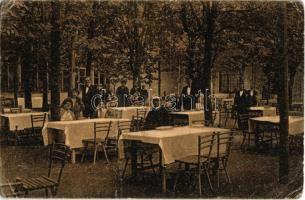 1921 Budapest II. Hűvösvölgy, Wippner Mihály vendéglője, étterem, kert pincérekkel (EB)