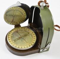 MOM 39/49M. tájoló, bőr tokban, saját dobozában