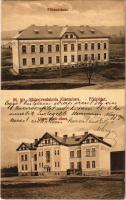 1913 Kisszeben, Zeben, Sabinov; M. kir. földmíves iskola, főhomlokzat, udvar felőli nézet. Stehr Gusztáv felvétele és kiadása / agricultural farmer school