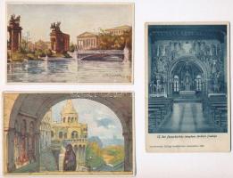 16 db RÉGI művész és vallásos képeslap / 16 pre-1945 art and religious motive postcards
