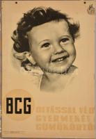 BCG - Oltással védd gyermekedet... sérült, hiányos plakát, kartonra ragasztva, 69×45 cm
