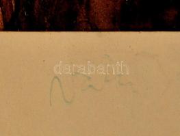 Jánoskúti Márta (1942- ): Nők, vegyes technika, papír, jelzett, paszpartuban, 59×35 cm