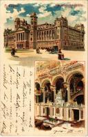 1900 Budapest V. Igazságügyi palota, belső. Kunstanstalt Kosmos S. IX. Art Nouveau litho (EK)