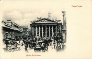 London, Royal Exchange, horse carts