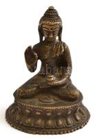 Buddha figura, bronz, jelzés nélkül, m: 10 cm
