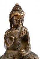 Buddha figura, bronz, jelzés nélkül, m: 10 cm