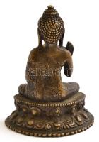 Buddha figura, bronz, jelzés nélkül, m: 10 cm