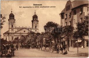 1913 Debrecen, Református Nagytemplom és Alföldi Takarékpénztár palota, üzletek