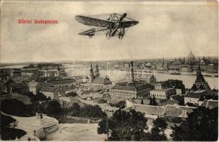 1909 Budapest I. Bleriot repülőgépe a Krisztinaváros felett (Rb)