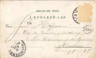 1896 (Vorläufer!) Budapest XIV. Városliget, Az Ezredéves Kiállítás panorámája, a Történelmi Főcsopor...