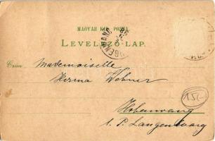 1898 (Vorläufer!) Budapest I. Várkert és rakpart. Louis Glaser floral, litho (Rb)