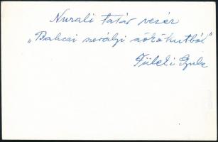 Füleki Gyula (?-?) 1956-ban emigrált táncos aláírása őt magát ábrázoló fotó hátulján