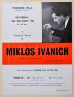 Ivanich Miklós (1932, Dombóvár - 2016) zongoraművész 1962-1977 közötti külföldi (Franciaország, Anglia, USA) fellépéseiről szóló dokumentumok (fotók, műsorfüzetek, kritikák)