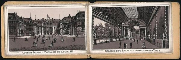 cca 1880 Versailles 12 képet tartalmazó litografált leporelló. Egy kép sérült 12x8 cm