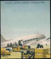 cca 1960 Légi áruszállítást propagáló reklámlap, 20×17 cm
