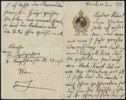 1898 Ferenc József 50, jubileumára készült képes levélpapírra írt levél