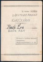 1946 Orosz-magyar nyelvű málenkij robot alól mentesító igazolvány.