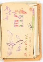 1915 I. világháborús katona naplója. Világháborús katonadalok, rajzok, feljegyzések, valamint kb 20 ...