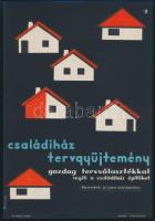 cca 1968 Családiház tervgyűjtemény, kisplakát, Dobroszláv grafikája, 23×16 cm