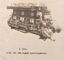 cca 1930 A VI. Jh. 130. típusú Ganz nyersolajmotor, melyet haditengerészeti célra használtak, leírás...