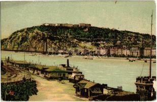 1906 Budapest XI. Gellért-hegy és Citadella, pesti rakpart (EK)