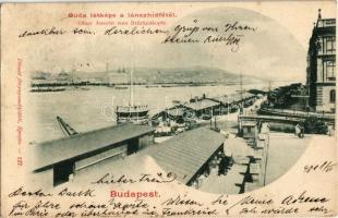 1900 Budapest, Budai látkép a Lánchíd pesti hídfőjétől. Divald 127.
