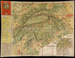 cca 1930 Bükk hegység turista térkép. Kirándulók térképe 7., 1:50000, M. Kir. Állami Térképészet, vászonra kasírozva , 68x89 cm
