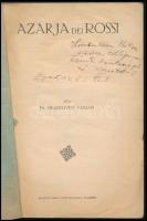 Dr. Herskovits Fábián: Azarja dei Rossi. Bp.,é.n.(cca 1926-1931), Katzburg Manó, 37+3 p. Kiadói papí...