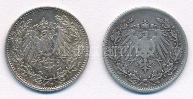Német Birodalom 1905D 1/2M Ag + 1906D 1/2M Ag T:1-,2-
German Empire 1905D 1/2 Mark Ag + 1906D 1/2 M...
