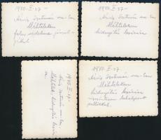 1940 Árvíz Ménteleken, Szatmár vármegyében, katonai egység védelmi munkái, helyreállítás, 4 db fotó,...