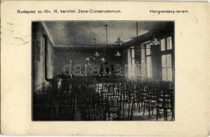 1914 Budapest III. Újlak, Kerületi Zene Conservatorium, Hangverseny-terem, belső. Lajos utca 61.