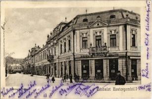1906 Esztergom, Korona szálloda és Kávéház, Lőrincz utca. Kardos Dezső koronabazára kiadása