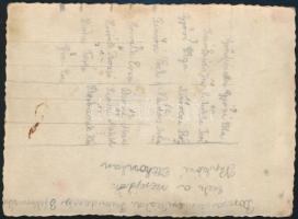 cca 1925 Gyermek színházi előadás résztvevőinek  csoportképe magyar címerrel, hátoldalon feliratozva...