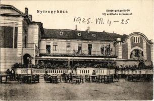 1925 Nyíregyháza, Sóstó-gyógyfürdő, új szálloda és terasz. Fábián Pál kiadása