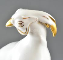 cca 1920 Frauereuth fácán, kézzel festett, jelzett ( tervező: Max Hermann Fritz), kopott aranyozás, ...