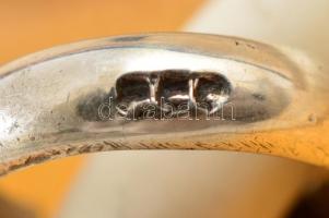 cca 1950 Ezüst csörgő csont rágógyűrűvel csecsemőknek. Eredeti dobozában. Jelzett / Silver baby toy....