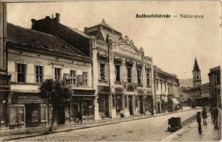 1917 Székesfehérvár, Nádor utca, Koronafi Károly és Fia, Klein Ignác, Frankl Lipót üzlete, Kereskedelmi Bank (EK)