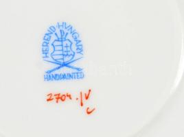 Herendi Viktória mintás teás csésze és alj, kézzel festett, jelzett, apró kopás nyomokkal