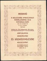 1910 Meghívó a Kolozsvári Iparos-egylet jubileumi zászlószentelésére