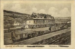 1916 Kőrösmező, Jaszinya, Jasina, Yasinia (Máramaros); vasútállomás, vonatok / Bahnhof / railway station, trains