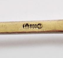 Ezüst I. világháborús emlék kanál vaskereszttel Jelzett. 21g, 13 cm